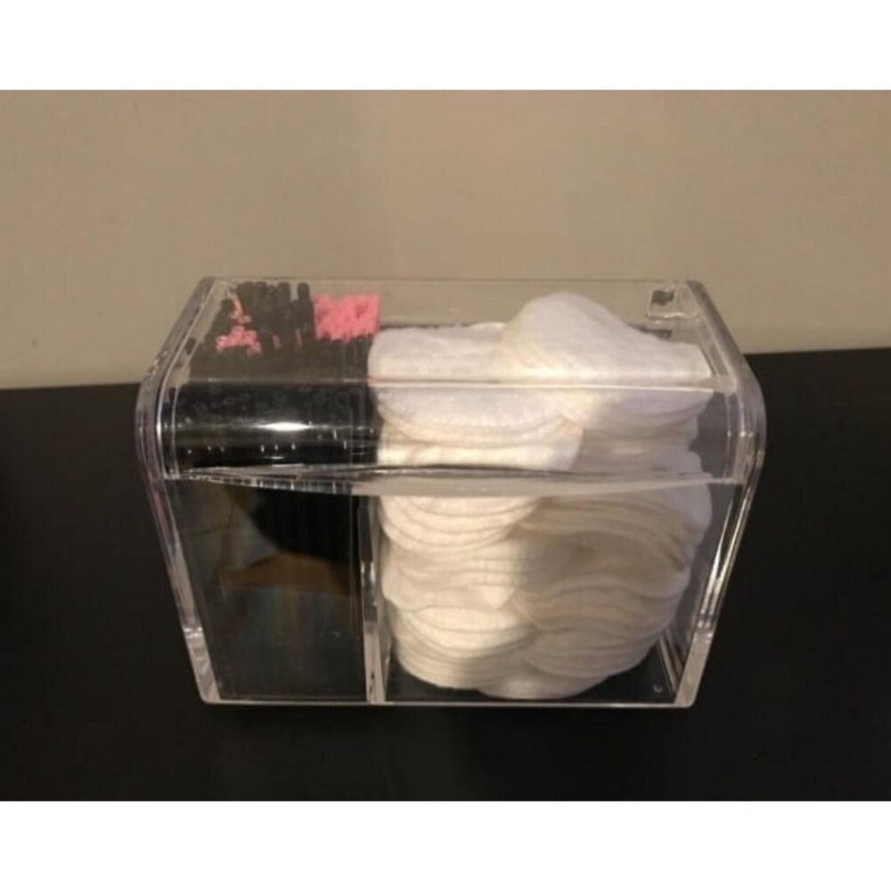 Qtip Holder Dispenser for Cotton Ball, Swab, Round Pads, Floss, 3 Compartment